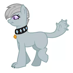 Size: 554x557 | Tagged: safe, artist:unoriginai, derpibooru import, oc, oc:granite, unofficial characters only, diamond dog, earth pony, hybrid, pony, goddamnit unoriginai, interspecies offspring, offspring, parent:marble pie, parent:rover, simple background, solo, white background