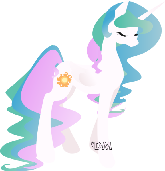 Size: 600x624 | Tagged: safe, artist:danie-me, derpibooru import, princess celestia, eyes closed, simple background, solo