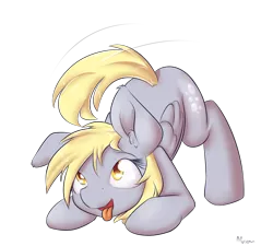 Size: 1000x900 | Tagged: safe, artist:alasou, deleted from derpibooru, derpibooru import, derpy hooves, pegasus, pony, behaving like a dog, female, mare, solo, tail wag