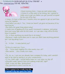 Size: 525x590 | Tagged: 4chan, anon in equestria, cheerilee, derpibooru import, greentext, /mlp/, rejection, rejection is magic, sad, safe, text