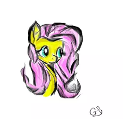 Size: 514x495 | Tagged: safe, artist:gpgo-sparkling-panda, derpibooru import, fluttershy, pegasus, pony, portrait, solo