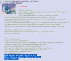 Size: 629x541 | Tagged: 4chan, anon in equestria, derpibooru import, greentext, /mlp/, rejection, rejection is magic, sad, safe, text, trixie