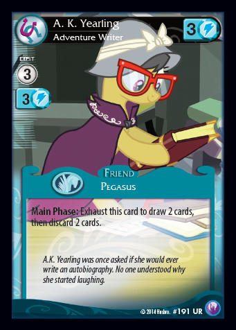 Size: 341x476 | Tagged: a.k. yearling, canterlot nights, ccg, daring do, derpibooru import, enterplay, mlp trading card game, safe, solo