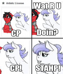 Size: 344x404 | Tagged: artist:flameristics, crowneprince, derpibooru import, oc, panel, please stop, safe, solratic, stahp, stop, unofficial characters only