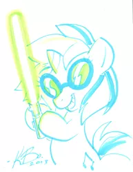 Size: 5043x6521 | Tagged: absurd resolution, artist:kevinbolk, lightsaber, safe, solo, star wars, vinyl scratch