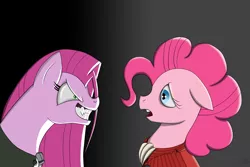 Size: 7087x4724 | Tagged: absurd resolution, artist:tsand106, derpibooru import, dr jekyll and mr hyde, dr pinkie and miss pie, duality, fangs, pinkamena diane pie, pinkie pie, safe