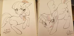 Size: 1023x496 | Tagged: safe, artist:k-nattoh, derpibooru import, coco pommel, twilight sparkle, twilight sparkle (alicorn), alicorn, pony, female, japan ponycon, japanese, mare, traditional art