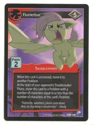 Size: 379x499 | Tagged: canterlot nights, ccg, derpibooru import, enterplay, flutterbat, fluttershy, mlp trading card game, race swap, safe, solo