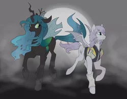 Size: 1011x791 | Tagged: safe, artist:rannarbananar, derpibooru import, queen chrysalis, crossover, kingdom hearts, kingdom hearts of harmony, kingdom hearts of harmony:another story, moon, night, riku