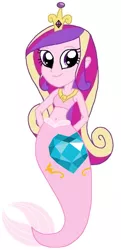 Size: 512x1060 | Tagged: dead source, safe, artist:cruelladevil84, derpibooru import, princess cadance, mermaid, equestria girls, belly button, equestria girls-ified, mermaid princess, mermaid tail, mermaidized, midriff, solo, species swap