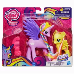 Size: 1600x1600 | Tagged: safe, derpibooru import, official, fluttershy, princess sterling, alicorn, pegasus, pony, brushable, irl, multicolored mane, photo, rainbow power, toy