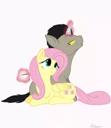 Size: 833x958 | Tagged: safe, artist:sirskipper, derpibooru import, discord, fluttershy, discoshy, pony discord, shipping, tea