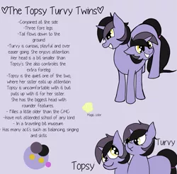 Size: 1353x1333 | Tagged: safe, artist:playgroundholocaust, derpibooru import, oc, oc:topsy turvy, unofficial characters only, pony, unicorn, conjoined, conjoined twins, reference sheet