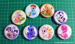 Size: 800x467 | Tagged: applejack, artist:amy30535, badge, buttons, cewestia, cute, derpibooru import, female, filly, filly applejack, filly fluttershy, filly pinkie pie, filly rainbow dash, filly rarity, filly twilight sparkle, fluttershy, mane six, photo, pinkie pie, princess celestia, princess luna, rainbow dash, rarity, safe, twilight sparkle, woona, younger