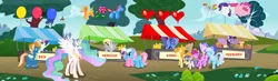 Size: 1850x540 | Tagged: safe, derpibooru import, aloe, berry punch, berryshine, bon bon, carrot top, derpy hooves, doctor whooves, fire streak, golden harvest, linky, lotus blossom, lyra heartstrings, pinkie pie, princess celestia, princess luna, rainbow dash, rarity, sea swirl, seafoam, shoeshine, sweetie drops, time turner, tornado bolt, twilight sparkle, twilight sparkle (alicorn), alicorn, pony, burger, female, food, french fries, friendship, hay burger, hay fries, hug, kisses, mare, marshmallow, rarity is a marshmallow, s1 luna, snuggling, spa twins, twilight burgkle