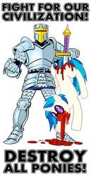 Size: 643x1244 | Tagged: grimdark, artist:curtsibling, derpibooru import, vinyl scratch, pony, unicorn, all the way through, anti-brony, blood, curtsibling strikes again, death, edgy, fantasy class, female, greatsword, hater, impalement, knight, mare, sword, trying too hard, vinylbuse, warrior, white knight