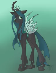 Size: 2550x3300 | Tagged: artist:lupie1324, changeling, changeling queen, derpibooru import, female, queen chrysalis, safe, solo