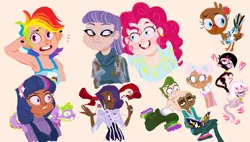 Size: 1280x729 | Tagged: artist:sugaryboogary, bird, biskit twins, blythe baxter, brittany biskit, cat, crossover, derpibooru import, human, humanized, iguana, littlest pet shop, maud pie, minka mark, pinkie pie, rainbow dash, rarity, safe, species swap, spike, sunil nevla, twilight sparkle, vinnie terrio, whittany biskit