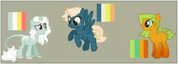 Size: 800x289 | Tagged: safe, artist:sutexii, derpibooru import, oc, unofficial characters only, classical unicorn, earth pony, pegasus, pony, adoptable, female, flying, freckles, leonine tail, mare, unshorn fetlocks