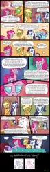 Size: 600x2064 | Tagged: safe, artist:foudubulbe, derpibooru import, applejack, nurse redheart, pinkie pie, rainbow dash, rarity, twilight sparkle, twilight sparkle (alicorn), alicorn, pony, comic, female, mare, memory lapse