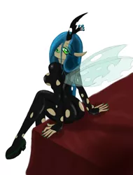 Size: 3145x4137 | Tagged: artist:winterdominus, breasts, bugbutt, derpibooru import, female, human, humanized, nail polish, queen chrysalis, solo, solo female, suggestive