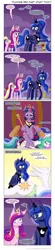 Size: 600x2714 | Tagged: suggestive, artist:deusexequus, derpibooru import, princess cadance, princess celestia, princess luna, twilight sparkle, twilight sparkle (alicorn), alicorn, pony, twilight's kingdom, alicorn tetrarchy, bedroom eyes, blushing, callback, clothes, comic, dialogue, dream walker luna, exhibitionism, female, femsub, floppy ears, fluffy, frilly underwear, frown, green underwear, grin, heart, implied incest, implied princest, implied sex, it's good to be princess, lesbian, mare, outdoor sex, outdoors, panties, princess of love, prone, public sex, raised eyebrow, shipping, side, smiling, sublestia, submissive, twidom, twilestia, twilight scepter, tyrant sparkle, underwear, voyeurism, wide eyes, wingboner