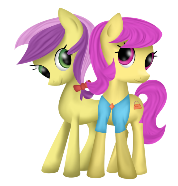 Size: 1032x1075 | Tagged: safe, artist:ariah101, derpibooru import, filli mellow, lavender fritter, pursey pink, earth pony, pony, background pony, duo, female, mare, simple background, transparent background