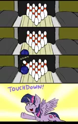 Size: 950x1500 | Tagged: safe, artist:ichibangravity, derpibooru import, twilight sparkle, twilight sparkle (alicorn), alicorn, pony, adorkable, bowling, bowling alley, bowling ball, bowling pin, cute, dork, eyes closed, female, fluffy, happy, mare, open mouth, smiling, sports
