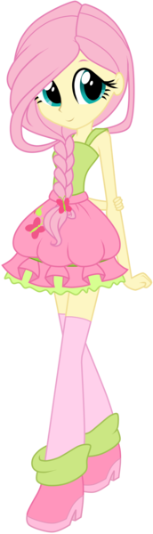 Size: 984x3437 | Tagged: safe, artist:oathkeeper21, derpibooru import, fluttershy, equestria girls, alternate hairstyle, braid, clothes, cute, shyabetes, simple background, skirt, socks, solo, transparent background, vector, zettai ryouiki