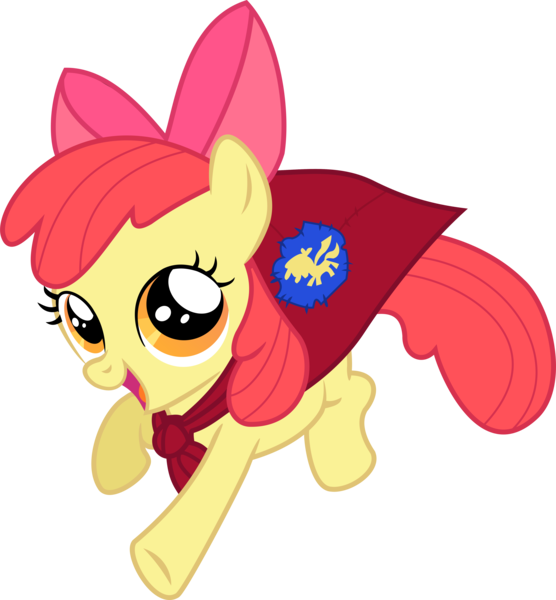 Size: 4877x5265 | Tagged: absurd resolution, apple bloom, artist:incognito-i, cape, clothes, derpibooru import, one bad apple, safe, simple background, solo, transparent background, vector