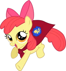 Size: 4877x5265 | Tagged: absurd resolution, apple bloom, artist:incognito-i, cape, clothes, derpibooru import, one bad apple, safe, simple background, solo, transparent background, vector