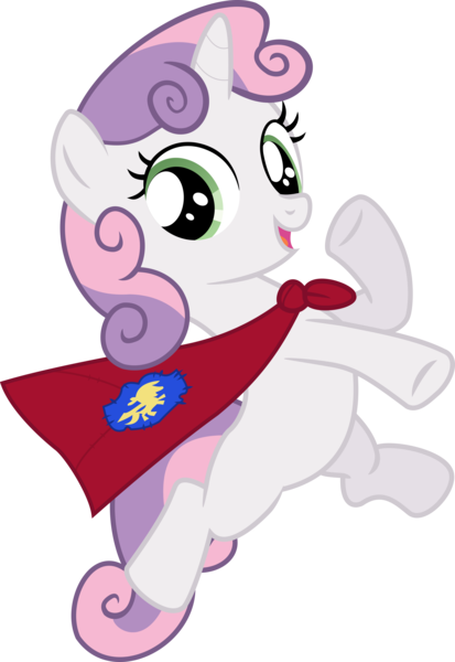 Size: 4000x5818 | Tagged: artist:incognito-i, cape, clothes, derpibooru import, one bad apple, safe, simple background, solo, sweetie belle, transparent background, vector