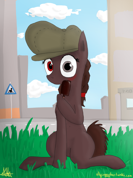 Size: 1500x2000 | Tagged: safe, artist:altycoggydeer, derpibooru import, oc, oc:altidiya, oc:altycoggydeer, unofficial characters only, equestria at war mod, ice cream, solo, stalliongrad