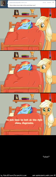 Size: 633x1996 | Tagged: safe, artist:ratofdrawn, derpibooru import, applejack, rainbow dash, ask appledash, appledash, ask, comic, female, lesbian, shipping, tumblr