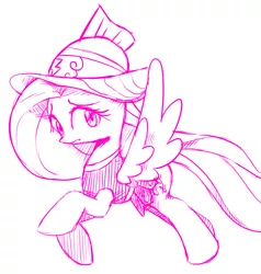 Size: 476x500 | Tagged: safe, artist:30clock, derpibooru import, fluttershy, private pansy, monochrome, pixiv, solo