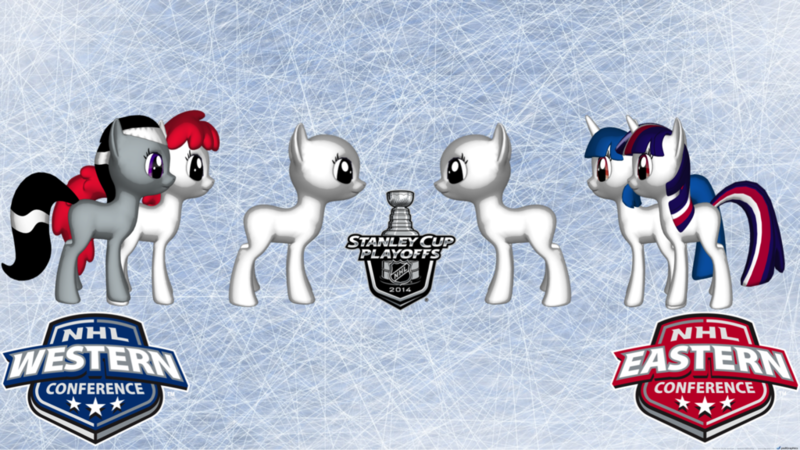 Size: 1024x576 | Tagged: safe, artist:j4lambert, derpibooru import, ponified, pony, bracket, chicago blackhawks, conference finals, hockey, ice, los angeles kings, montreal canadiens, new york rangers, nhl, playoffs, stanley cup, stanley cup playoffs