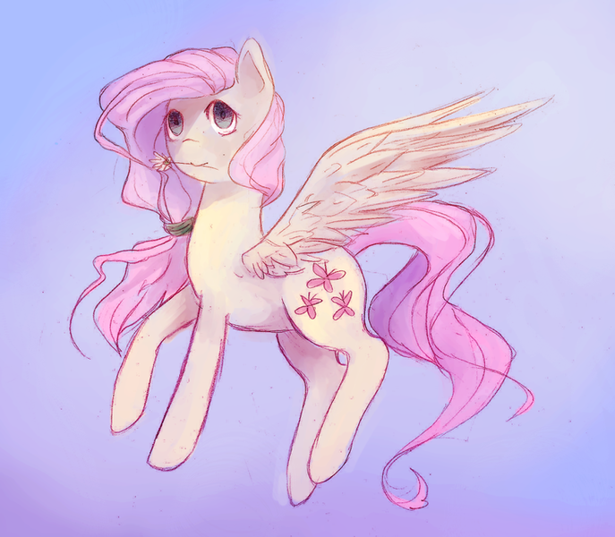 Size: 800x699 | Tagged: artist:phallerate, dead source, derpibooru import, flower, flower in mouth, fluttershy, mouth hold, safe, solo