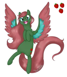 Size: 1047x1198 | Tagged: safe, artist:mondlichtkatze, derpibooru import, oc, unofficial characters only, solo, strawberries