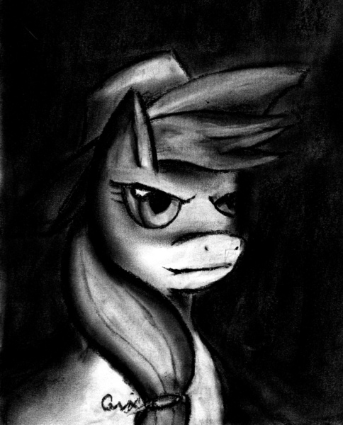 Size: 3079x3819 | Tagged: applejack, artist:qwixthetrappedone, derpibooru import, monochrome, portrait, safe, solo, traditional art