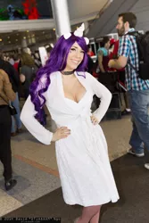 Size: 1365x2048 | Tagged: 2014, artist needed, cleavage, clothes, convention, cosplay, derpibooru import, dress, female, human, irl, irl human, pax east, photo, rarity, safe, solo