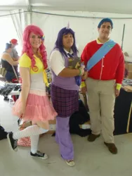 Size: 2448x3264 | Tagged: artist needed, safe, derpibooru import, pinkie pie, shining armor, twilight sparkle, human, 2013, convention, cosplay, hatsume fair, irl, irl human, photo