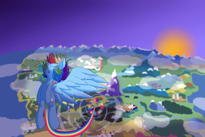 Size: 3600x2400 | Tagged: artist:thepiplup, derpibooru import, equestria, flying, rainbow dash, rainbow trail, safe, solo, sonic rainboom, trail, vertigo