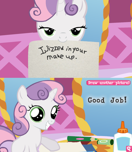 Size: 1188x1367 | Tagged: coloring with sweetie belle, explicit text, exploitable meme, meme, questionable, sweetie belle