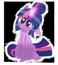 Size: 1700x1900 | Tagged: alternate hairstyle, artist:misspolycysticovary, bun, confused, cute, derpibooru import, floppy ears, frown, glowing horn, hair bun, head tilt, looking at you, magic, safe, sitting, solo, twiabetes, twilight sparkle