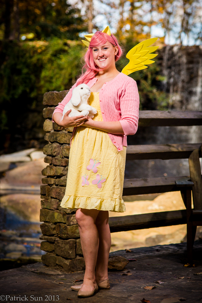 Size: 1365x2048 | Tagged: artist:zoeysecho, clothes, cosplay, derpibooru import, fluttershy, human, irl, irl human, momocon, photo, plushie, rabbit, safe, solo, sweater, sweatershy