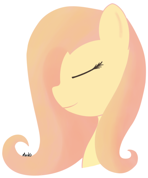 Size: 1424x1706 | Tagged: artist:mang, derpibooru import, eyes closed, fluttershy, portrait, profile, safe, simple background, solo, transparent background