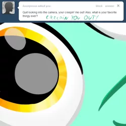 Size: 600x600 | Tagged: safe, artist:cheshiresdesires, derpibooru import, lyra heartstrings, pony, unicorn, ask lyra, ask, close-up, extreme close up, eye, looking at you, solo, tumblr