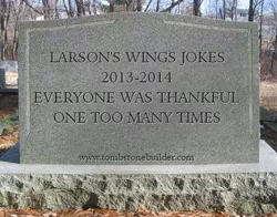 Size: 400x313 | Tagged: safe, derpibooru import, gravestone, horse news, m.a. larson, text, wings