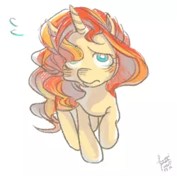 Size: 512x512 | Tagged: safe, artist:zakka, derpibooru import, sunset shimmer, pony, unicorn, pixiv, sad, solo, sunsad shimmer