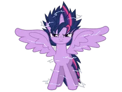 Size: 4000x3000 | Tagged: safe, artist:jordanb22, derpibooru import, twilight sparkle, twilight sparkle (alicorn), alicorn, pony, absurd resolution, female, mare, simple background, solo, super saiyan princess, transparent background, vector